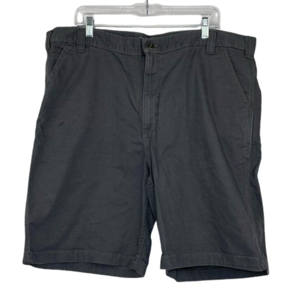 Carhartt Rugged Flex Relaxed Fit gray Canvas work shorts size 42